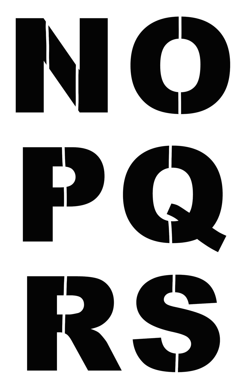 Letters tech lg 3 stencil 5x8