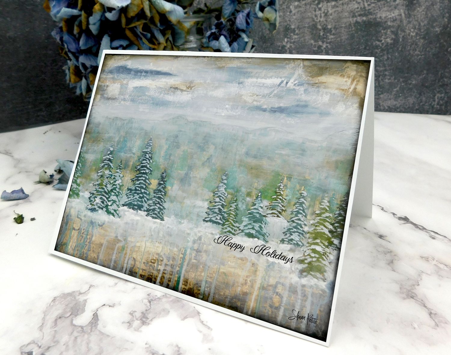 &quot;Happy Holidays&quot; tranquil moments 7x5 card