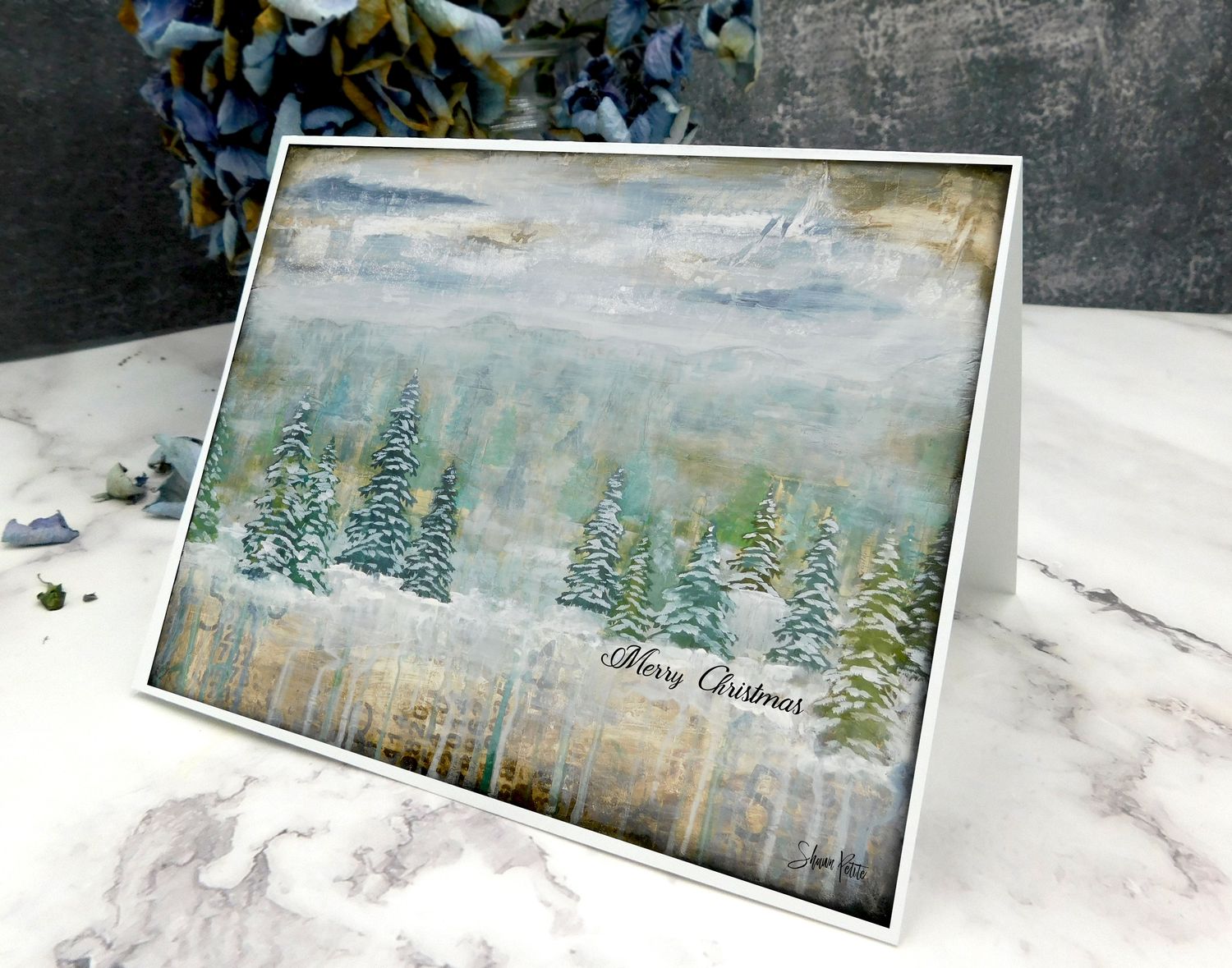 &quot;Merry Christmas&quot; tranquil moments 7x5 card