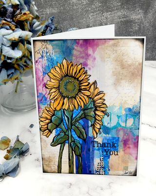 &quot;Thank you&quot; 5x7 sunflower card