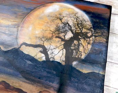 "Embracing the light" 11x14 mixed media original