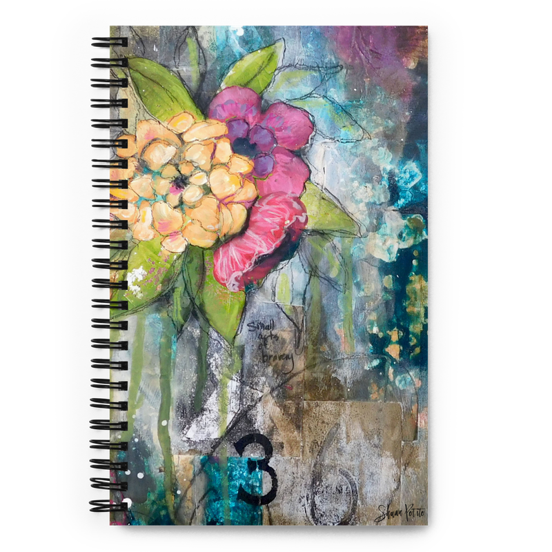 Small acts of bravery spiral notebook with dotted pages