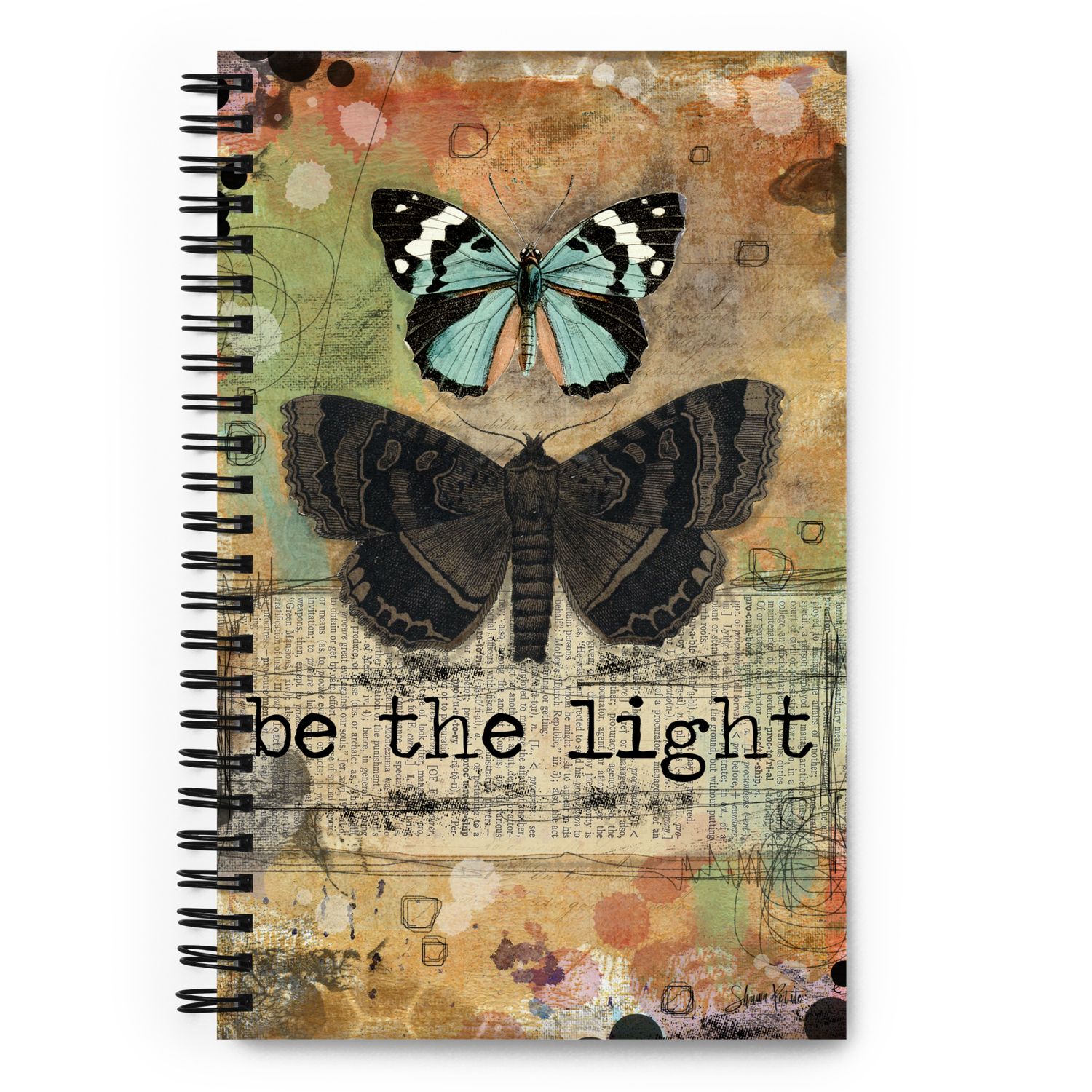 Be the light butterfly Spiral notebook with dotted pages