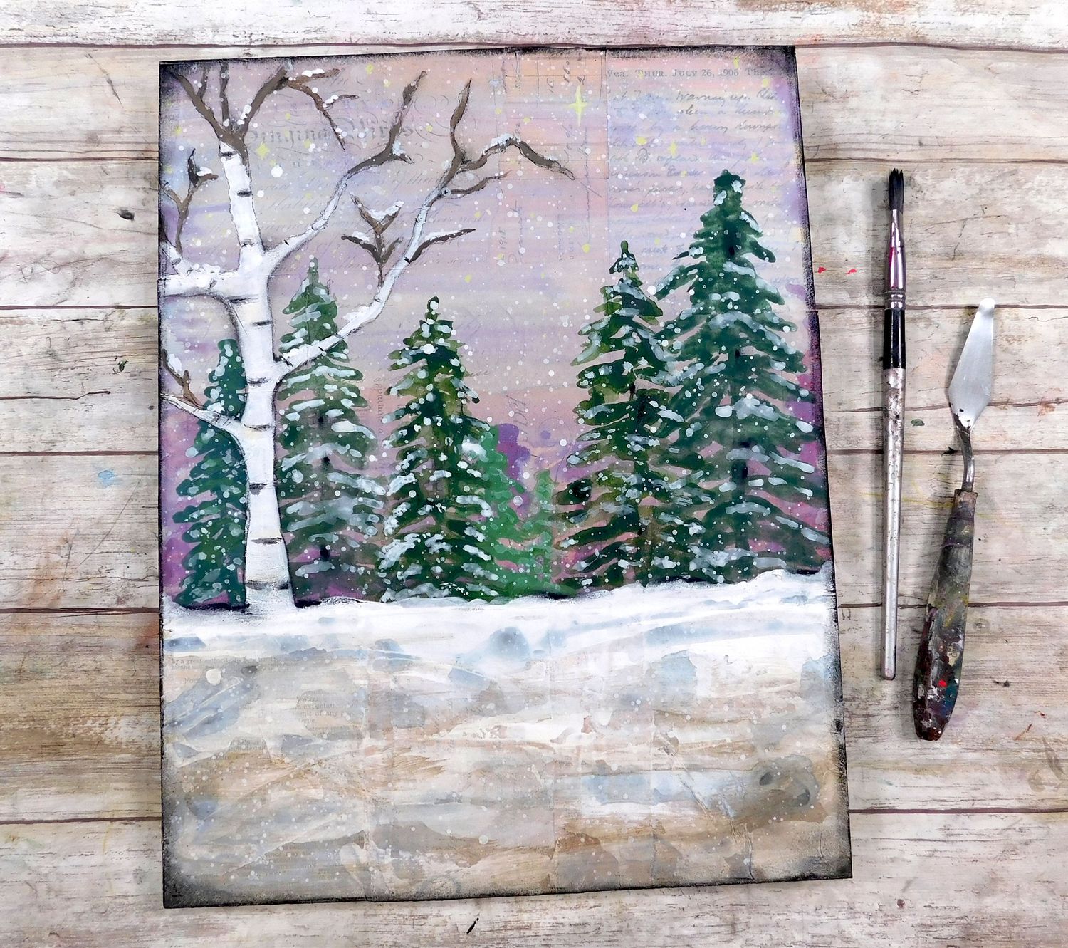 &quot;Guiding Light&quot; 11x14 mixed media original