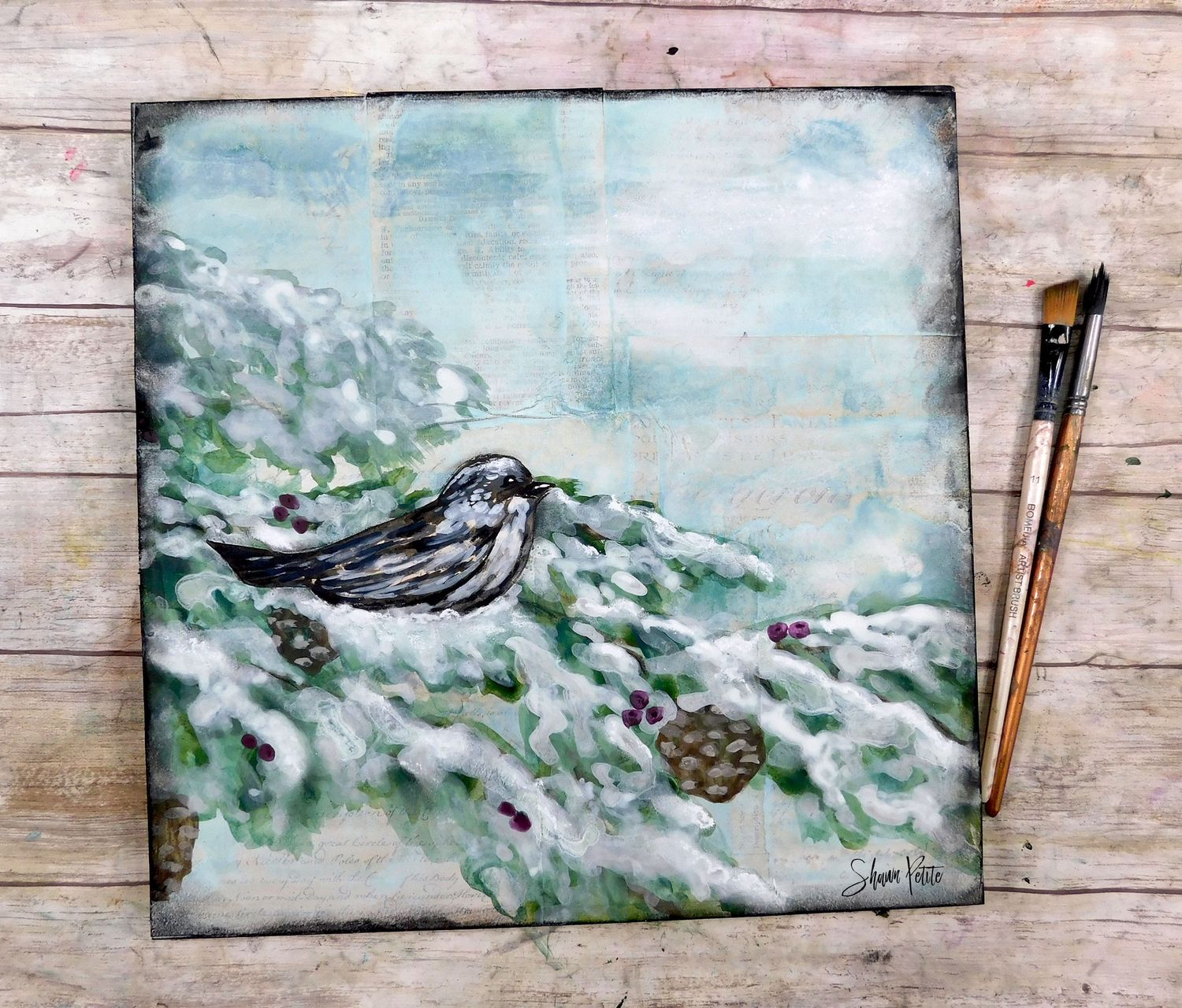 &quot;Small Miracles&quot; mixed media original 12x12