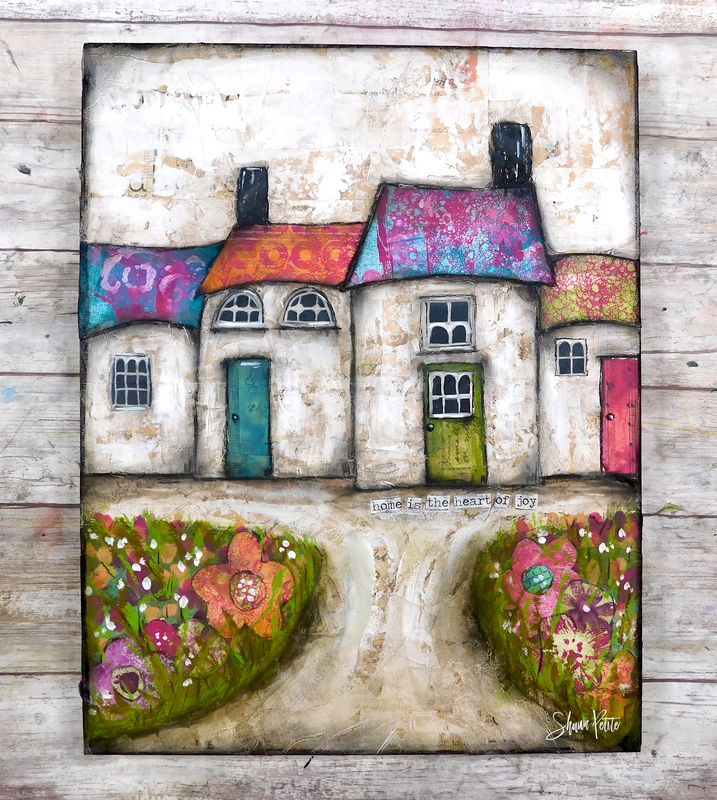 &quot;Heart of Joy House&quot; 11x14 mixed media original