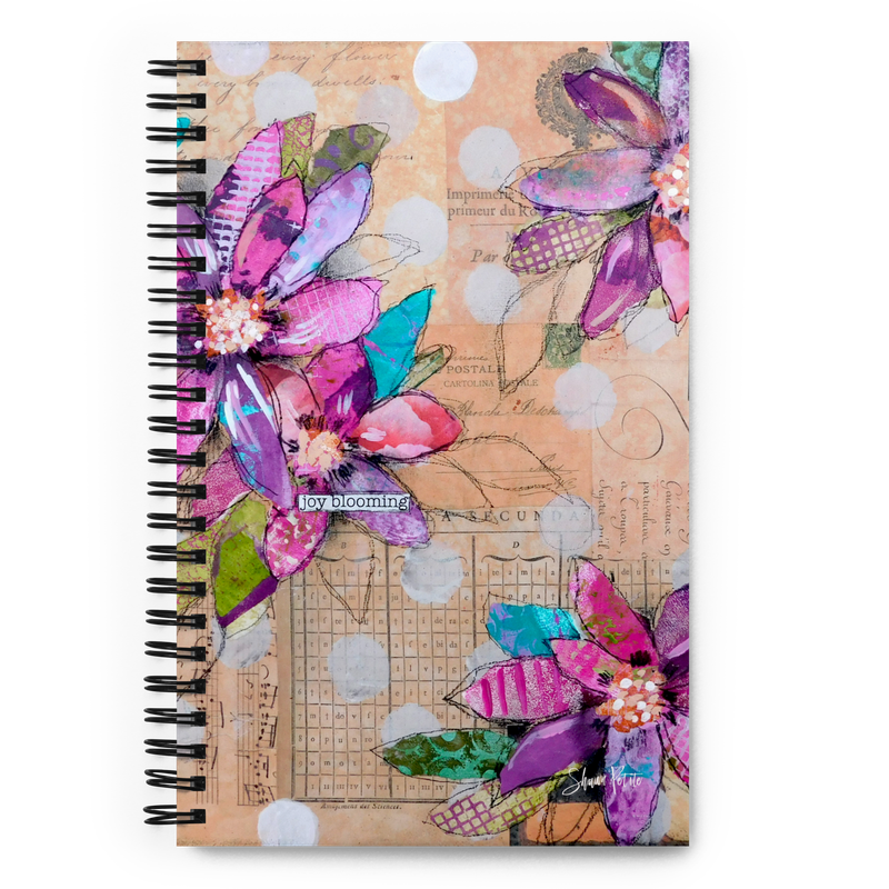 Joy blooming spiral notebook with dotted pages