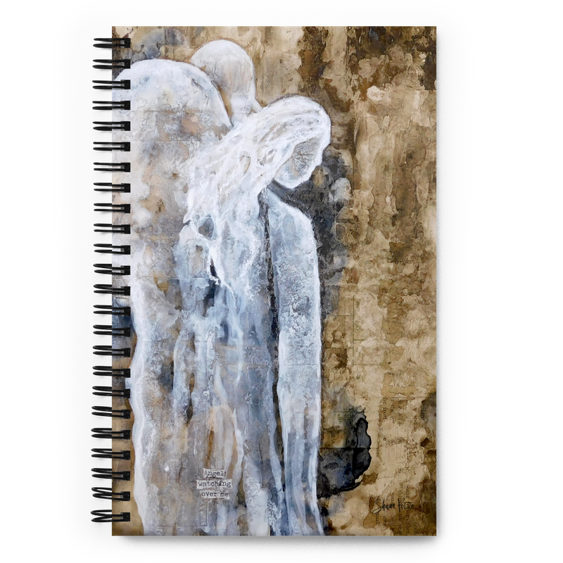 Angels watching over me spiral notebook with dotted pages