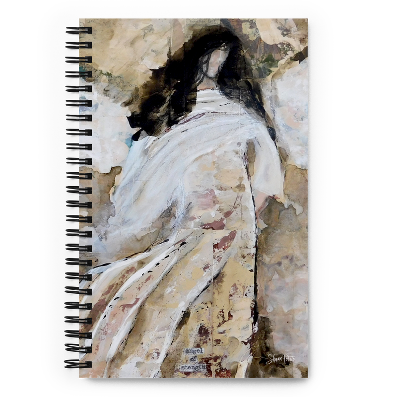 Angel of strength spiral notebook with dotted pages