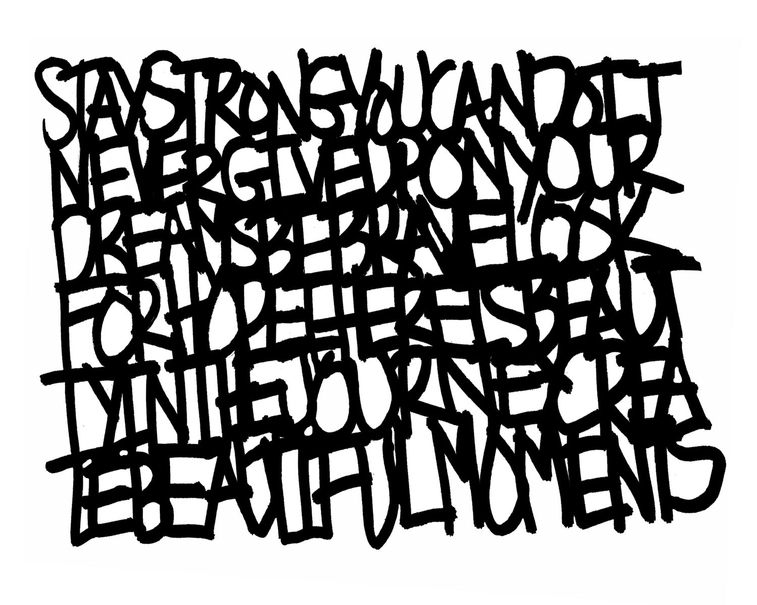 Collage Fodder script large stencil 5x8