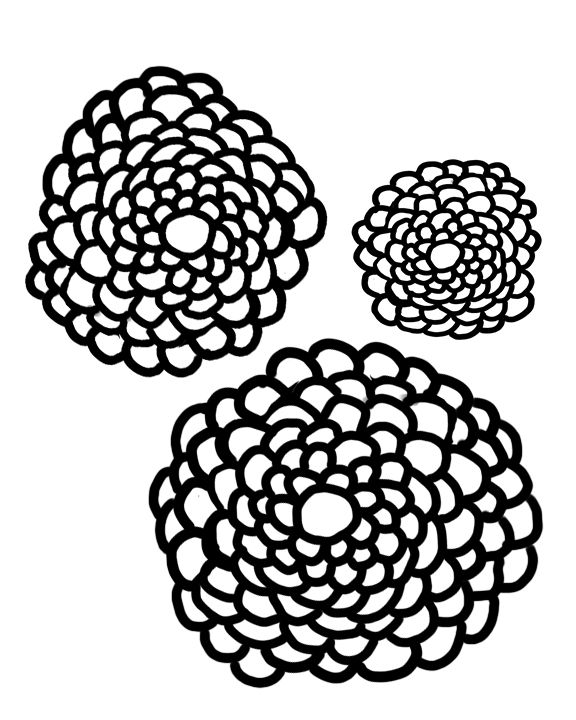 Doodle Flowers 3 stencil 9x12