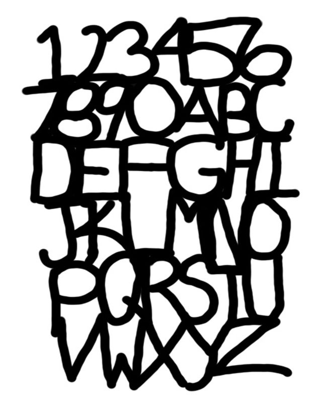 Doodle Numbers and Letters with mask stencil 5x8