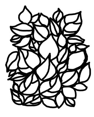 Doodle leaves with mask stencil 9x12