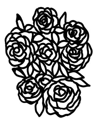 Bunch of Flowers 1 with mask stencil 9x12