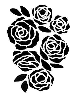 Bunch of Flowers 2 stencil 9x12