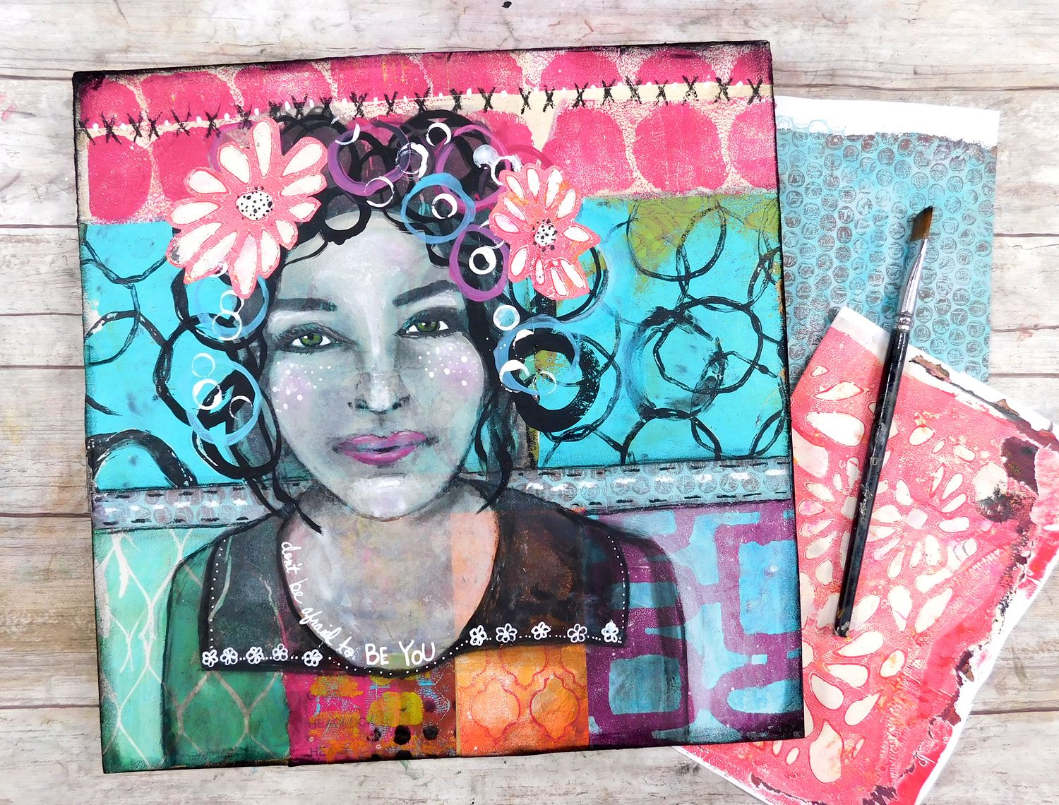 &quot;Be You&quot; mixed media original 12x12
