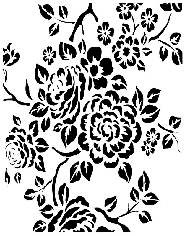 Vintage wallpaper 1 stencil 9x12