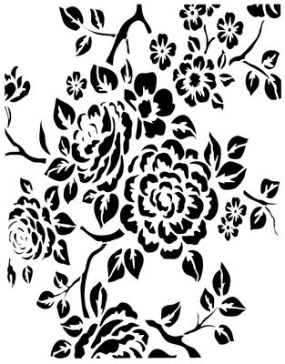 Vintage wallpaper 1 stencil 9x12