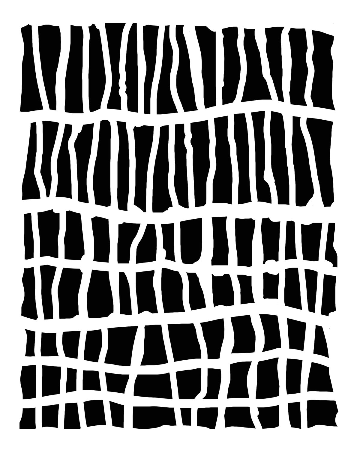 Jagged Carving Straight stencil 8x10