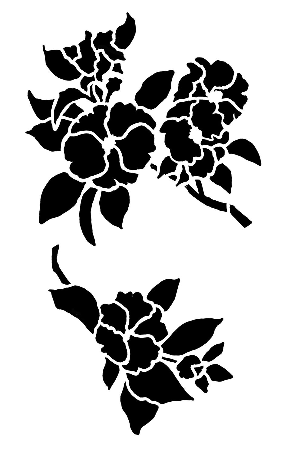 Wild Petunas stencil 5x8