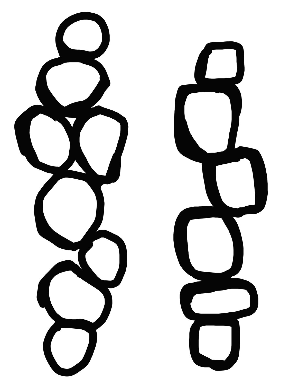 Topsy Turvy with masks stencil 9x12