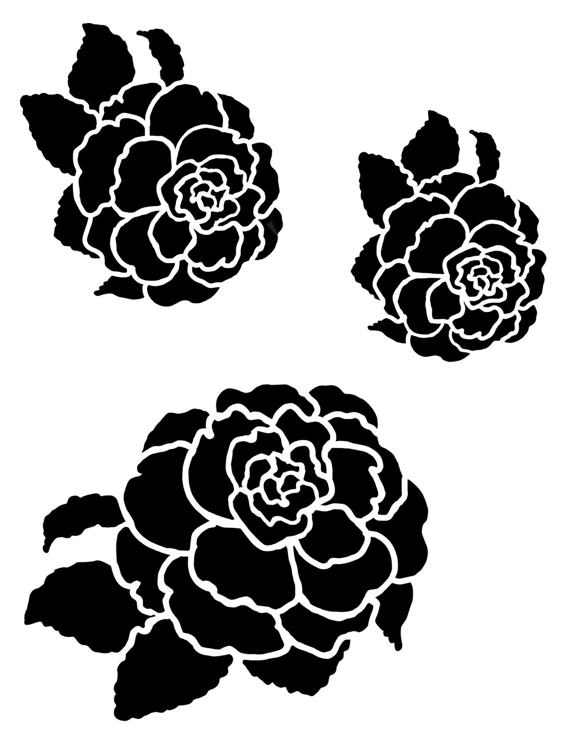 Wild Roses stencil 9x12