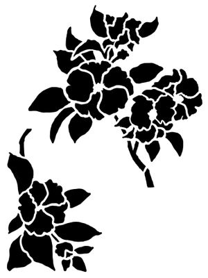 Wild Petunas stencil 9x12