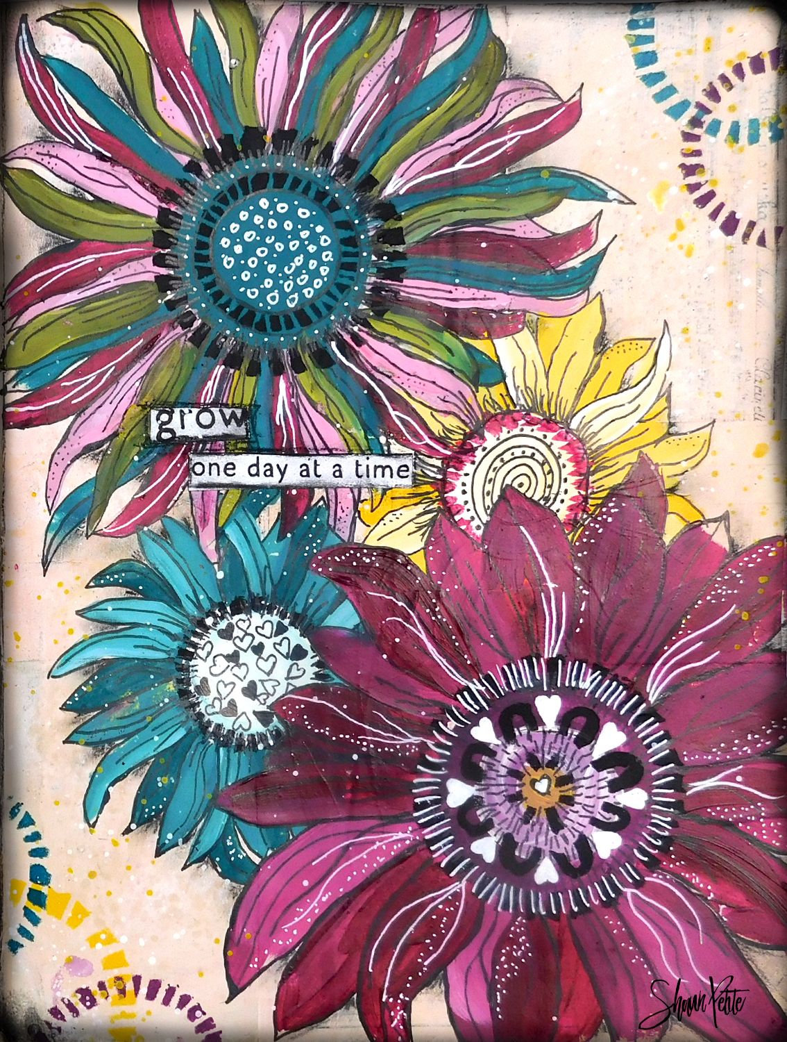 &quot;Grow one day at a time&quot; Print to be Framed