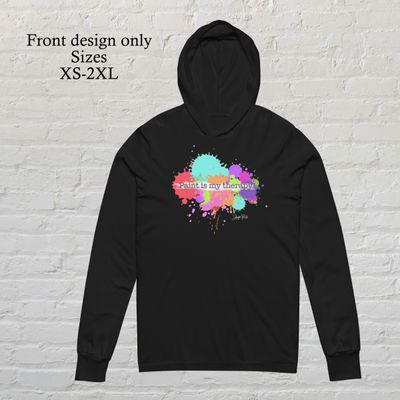 Paint is my therapy long-sleeved hooded t-shirt