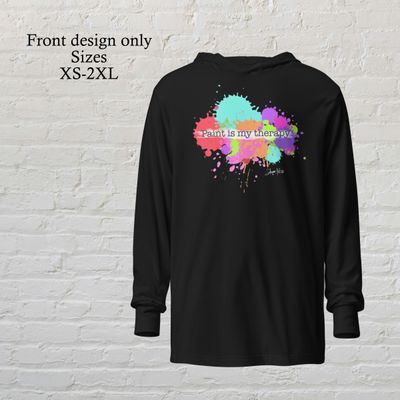 Paint is my therapy long-sleeved hooded t-shirt