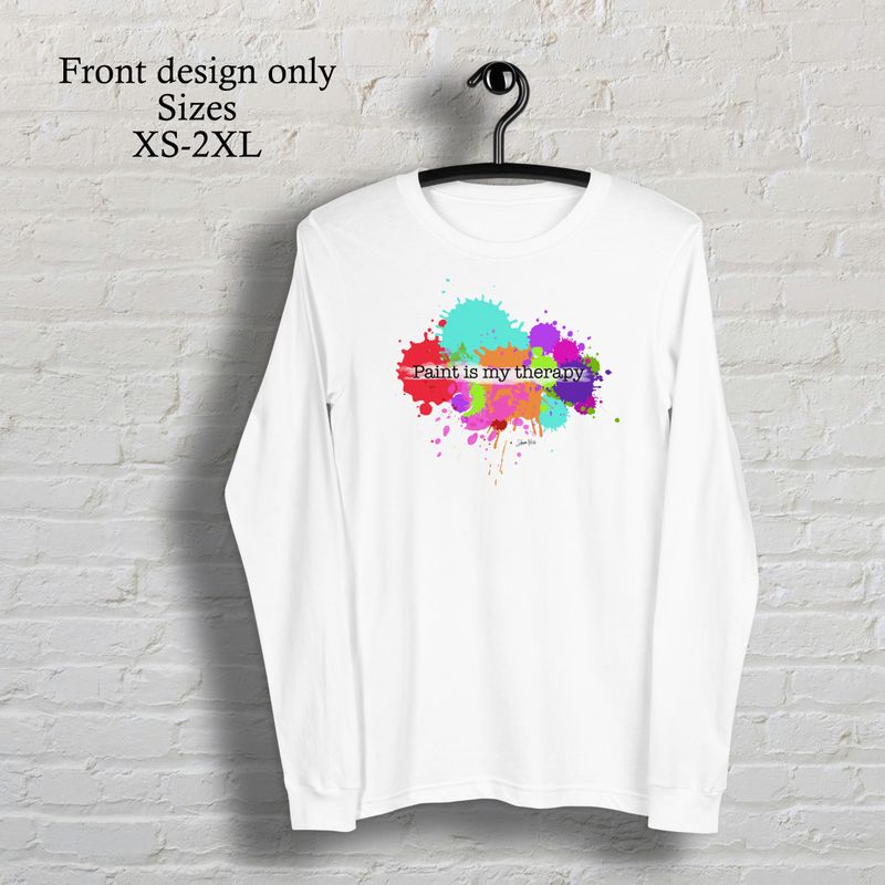 Paint is my therapy White long sleeve t-shirt