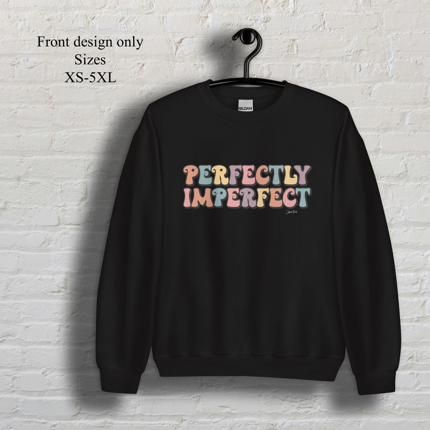Perfectly Imperfect Black crew neck sweatshirt