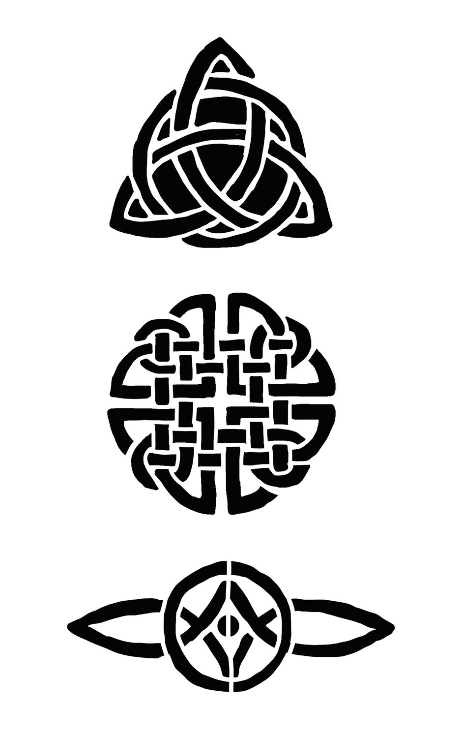 Celtic symbols of love and family stencil 5x8