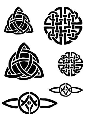Celtic symbols of love and family stencil 9x12