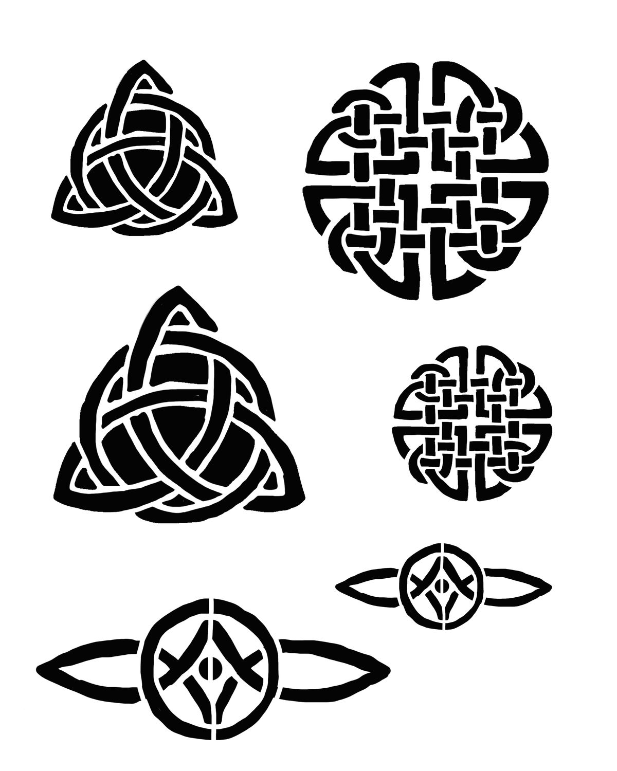 Celtic symbols of love and family stencil 8x10