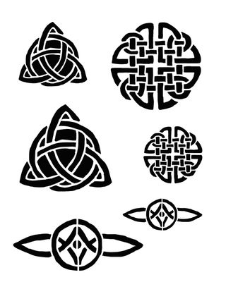 Celtic symbols of love and family stencil 8x10