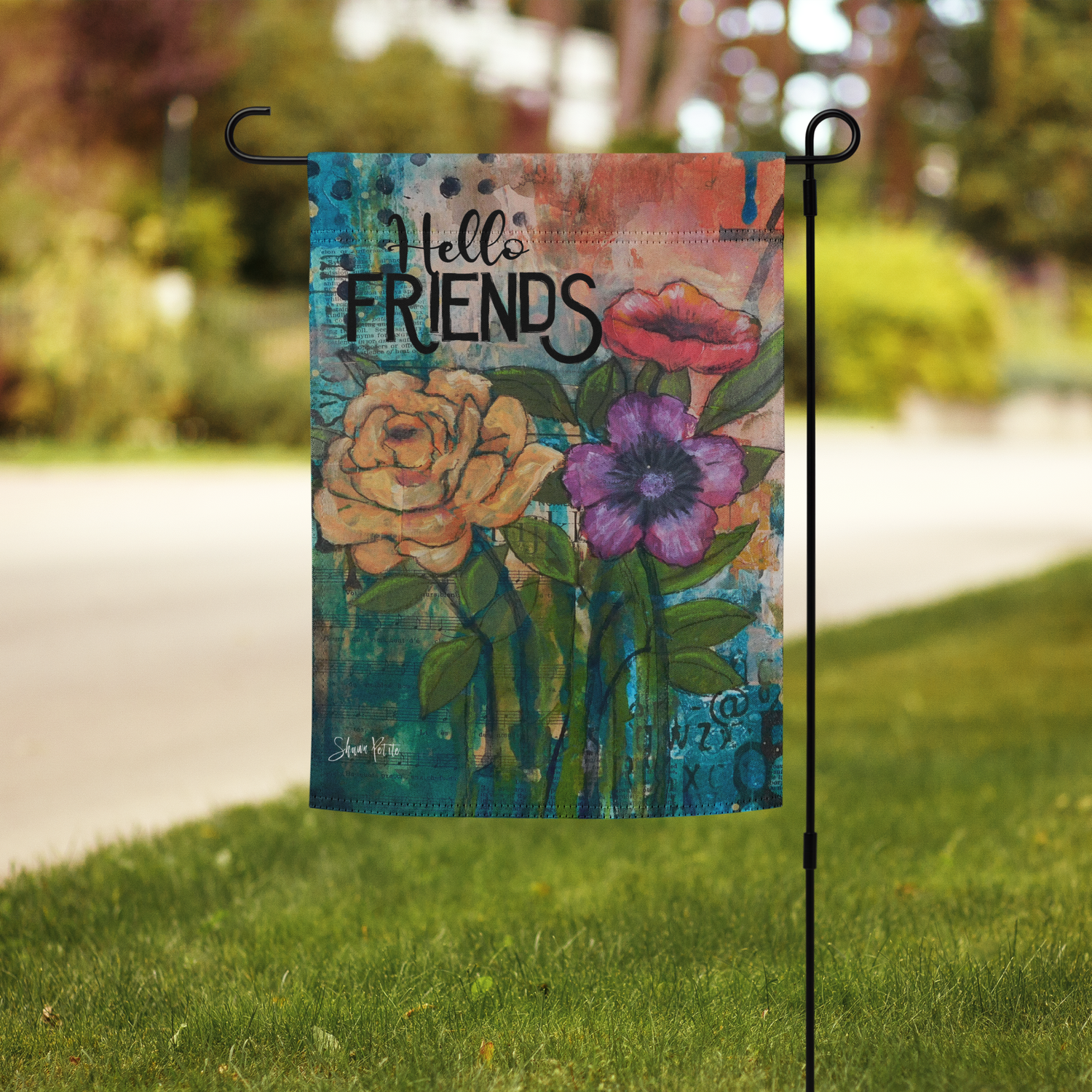 Hello Friends Garden Flag
