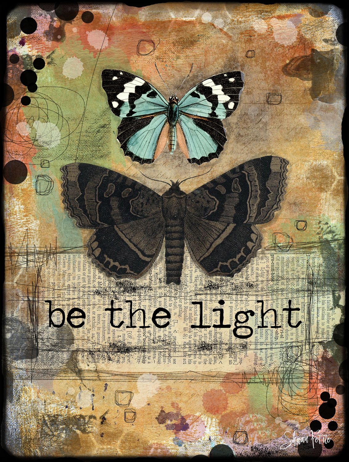 Butterfly Series Be the Light digital instant download