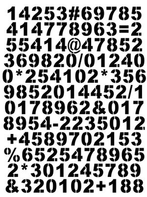 Numbers Tech sm stencil 9x12