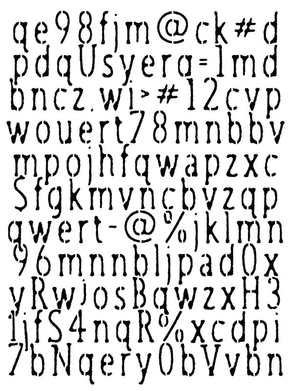 Letters mixed rough stencil 9x12 &quot;CLEARANCE&quot;