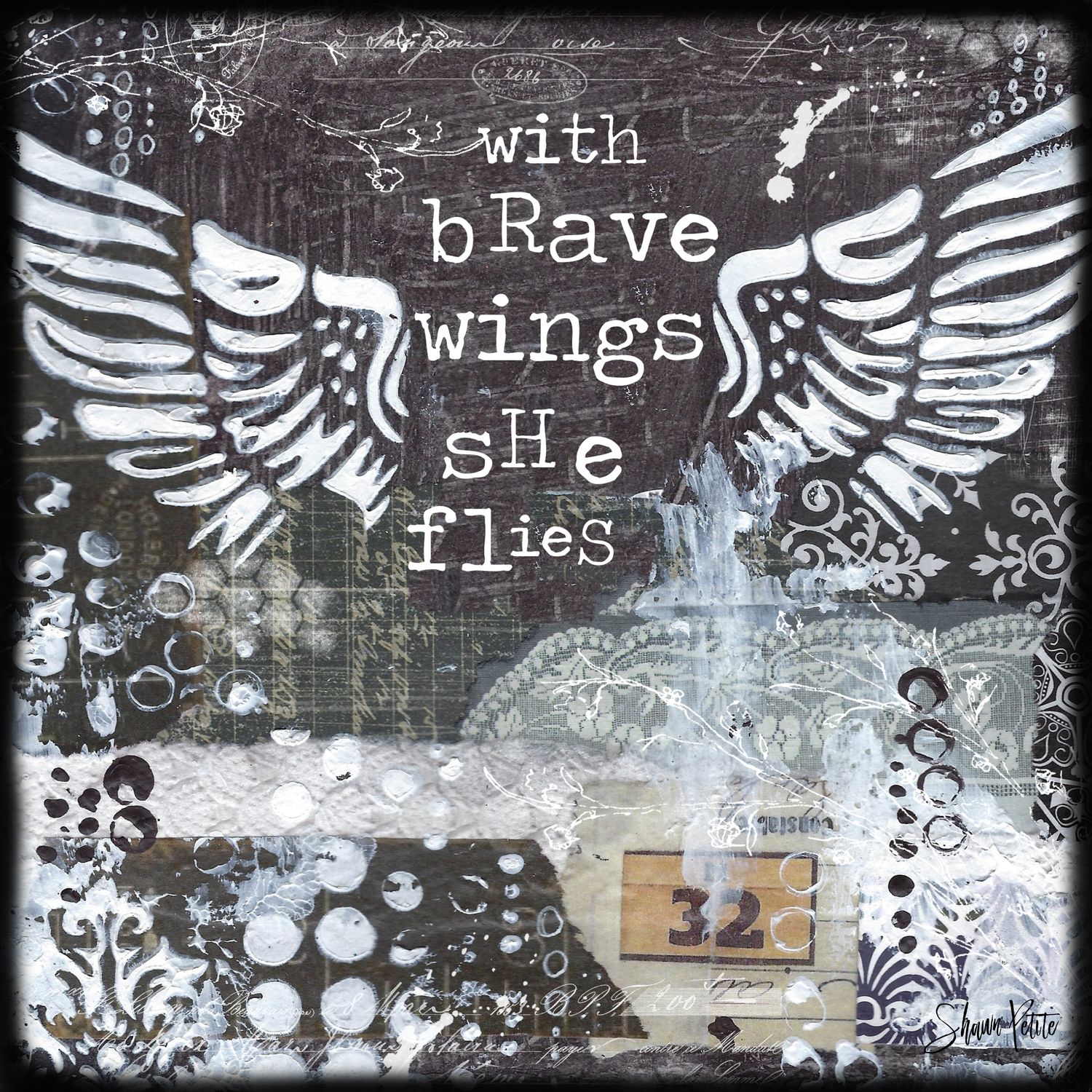 With brave wings, she flies, digital instant download