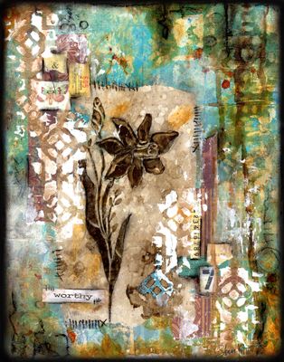 Worthy grungy  daffodil digital instant download