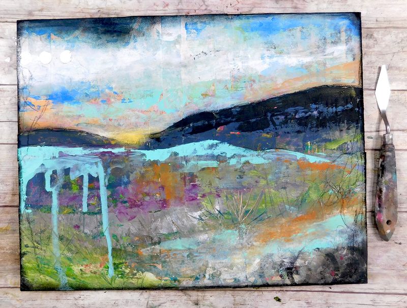 &quot;Dazzled by the World&quot; 14x11 mixed media original