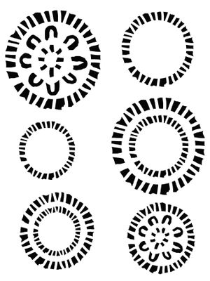 Jagged Carving Circles stencil 9x12