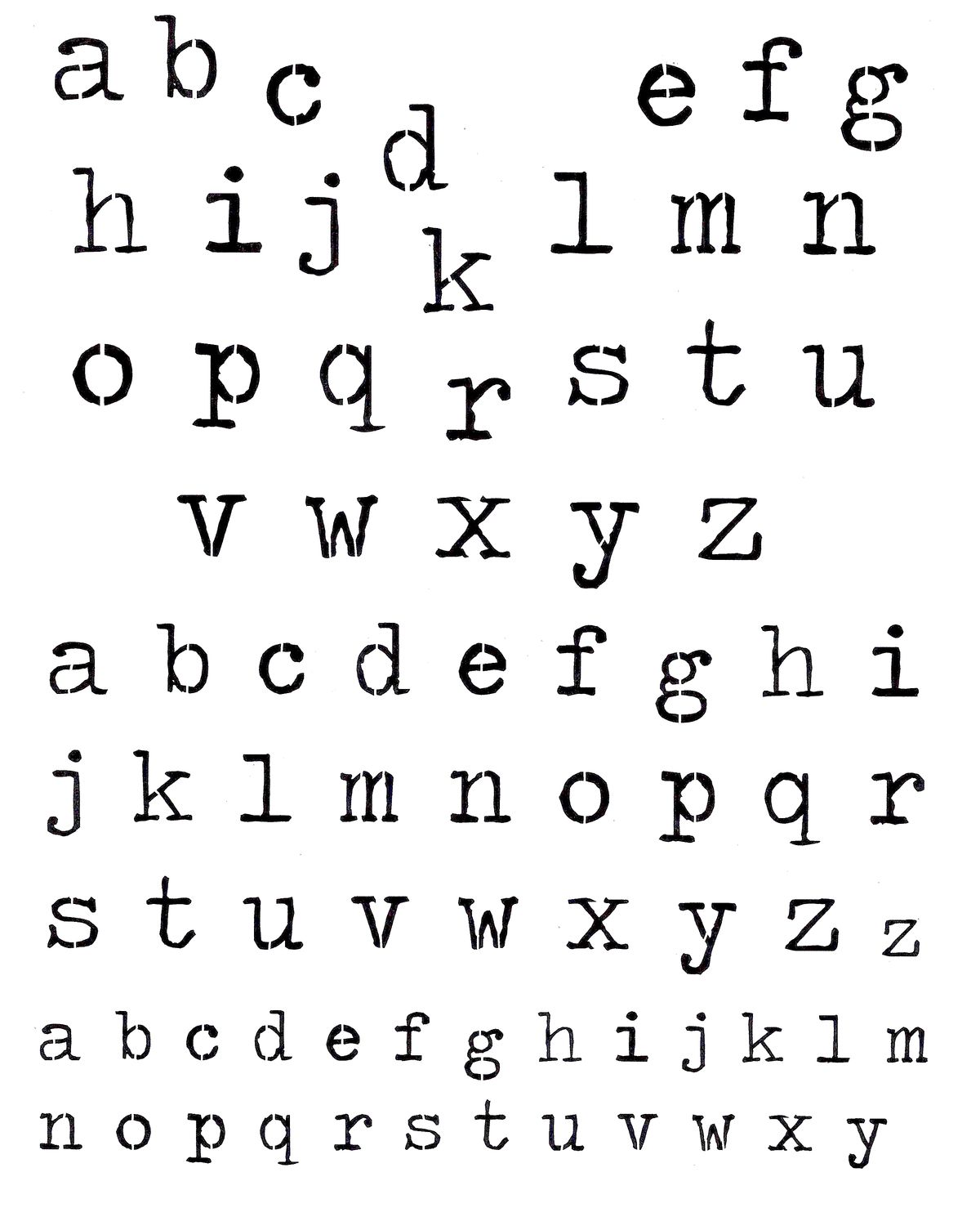 Old Type Text stencil 8x10