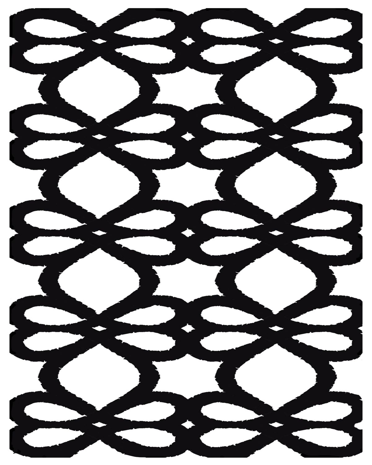 Geometric Flowers 6 mask stencil 9x12