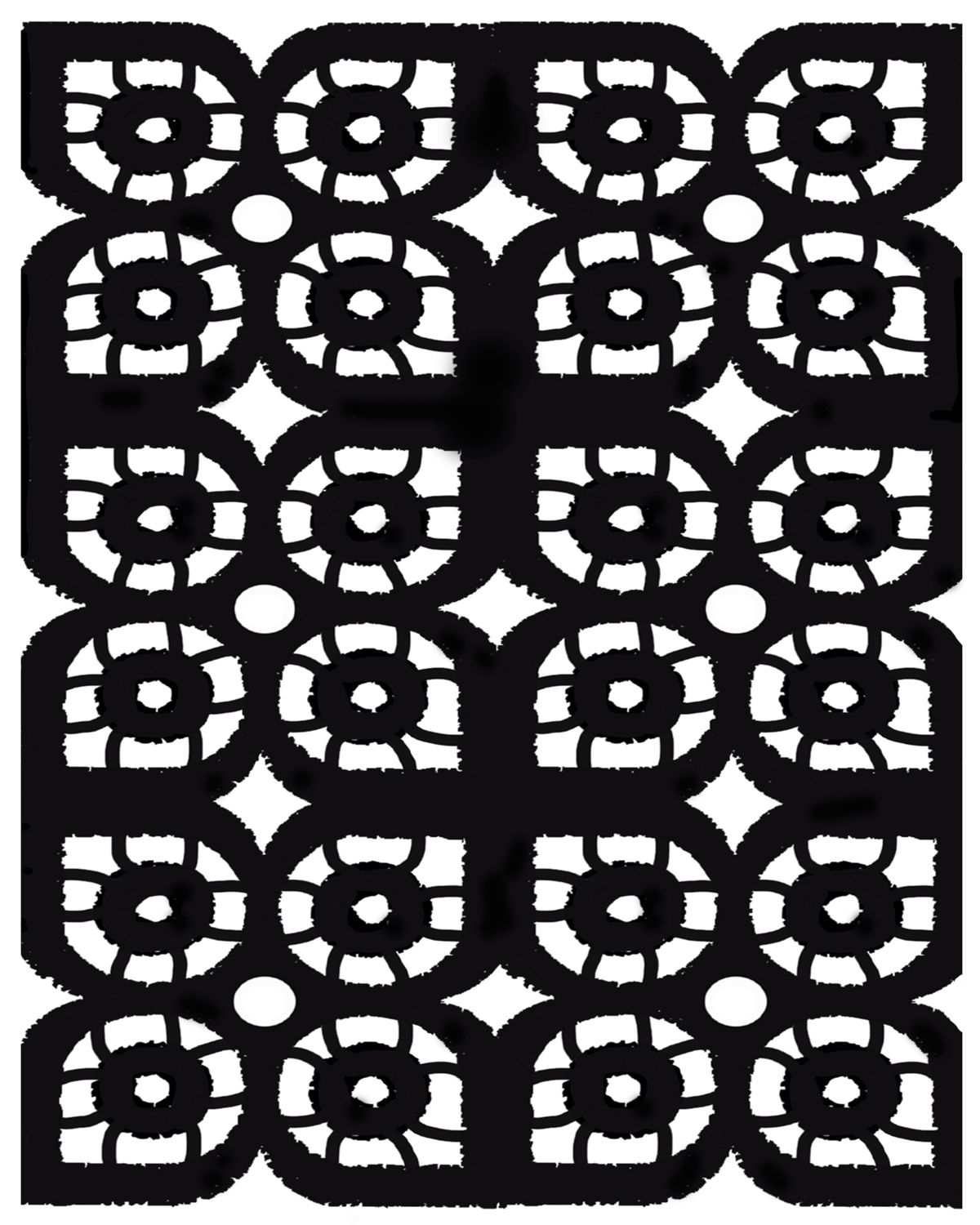Geometric Flowers 4 mask stencil 8x10