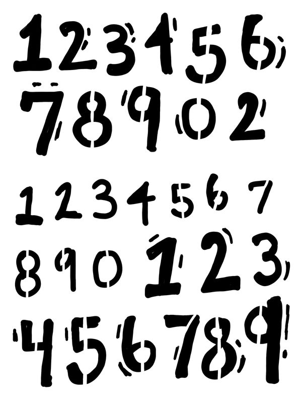 Carved Numbers stencil 9x12