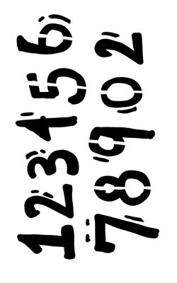 Carved Numbers 1 stencil 5x8