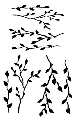 Simple branches stencil 5x8